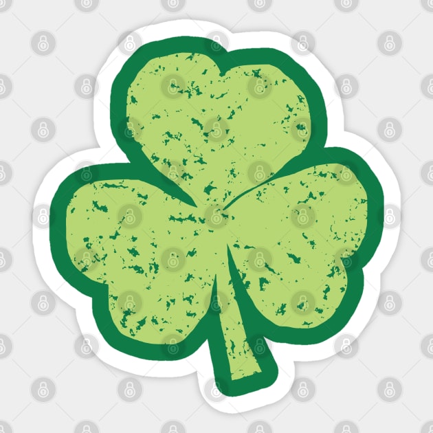 Green Crayon Shamrock for St Patricks Day Sticker by ellenhenryart